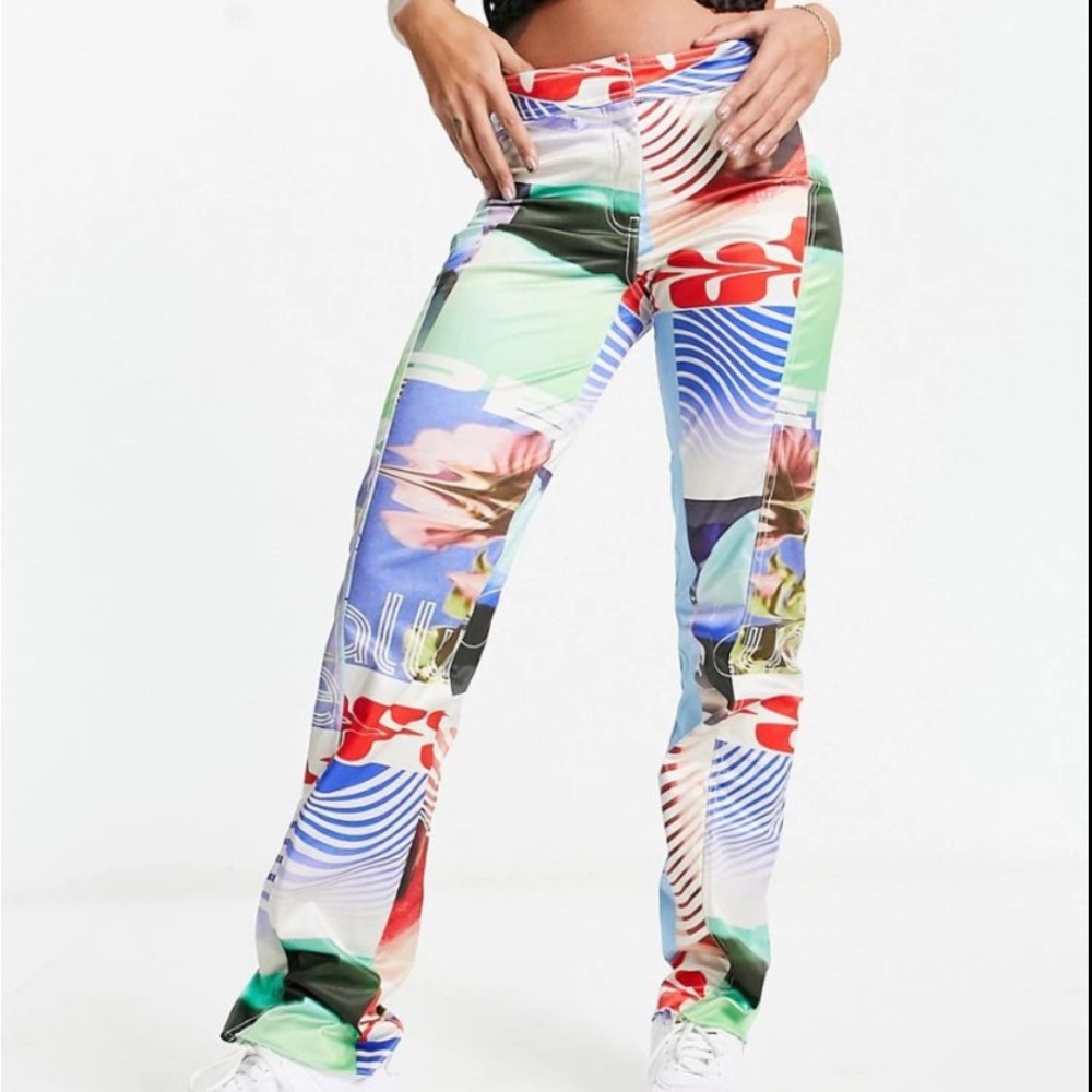 Weekday Multicolor Abstract Women's Pants